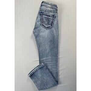 Silver Jeans Co Suki Baby Boot Stretch Denim Jeans. Light Wash, Women's 25. EUC!